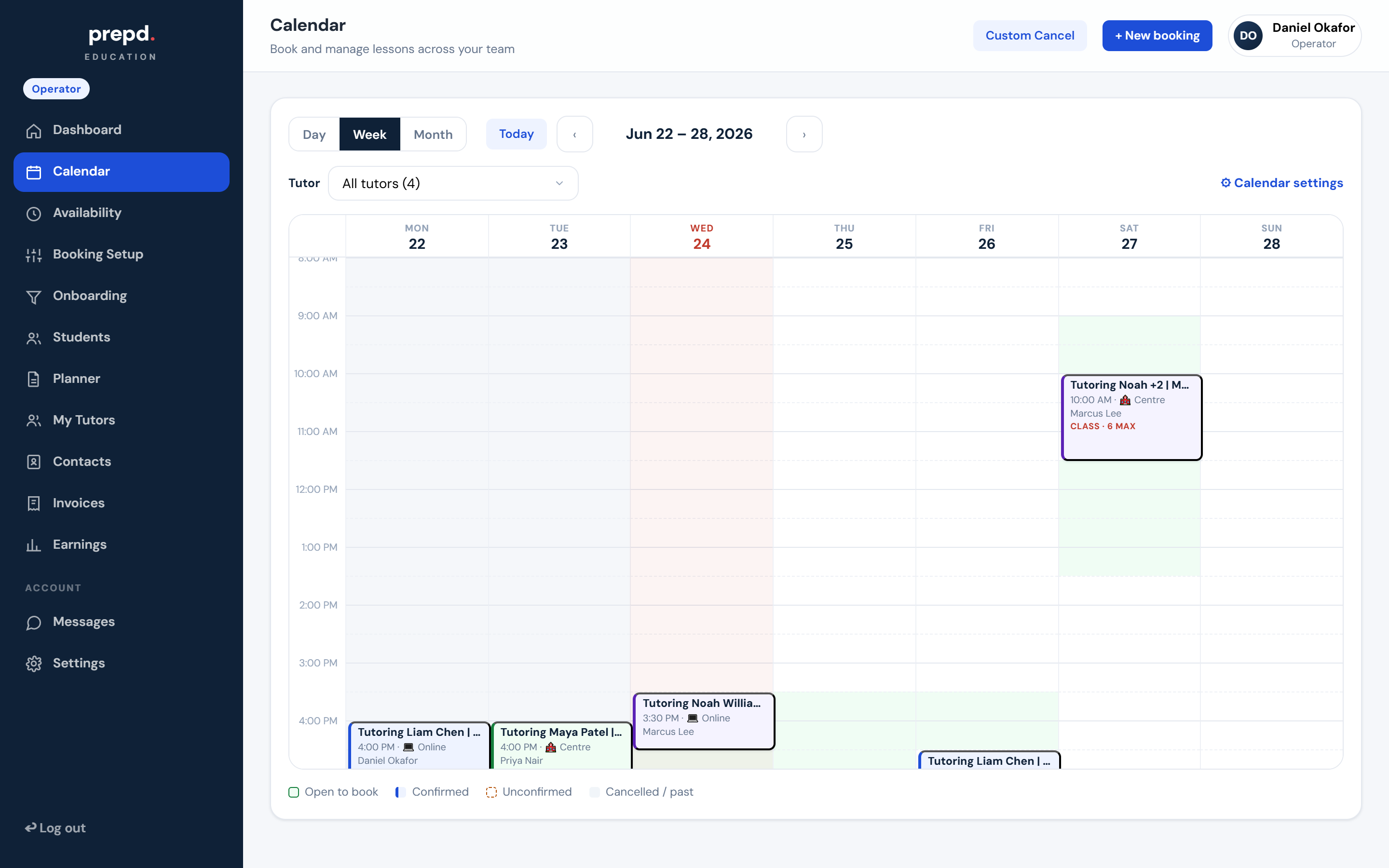 The Prepd calendar — a full week of lessons